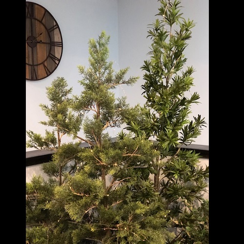 Cedar Trees zoom view  - Artificial Trees & Floor Plants - artificial cedar tree up close